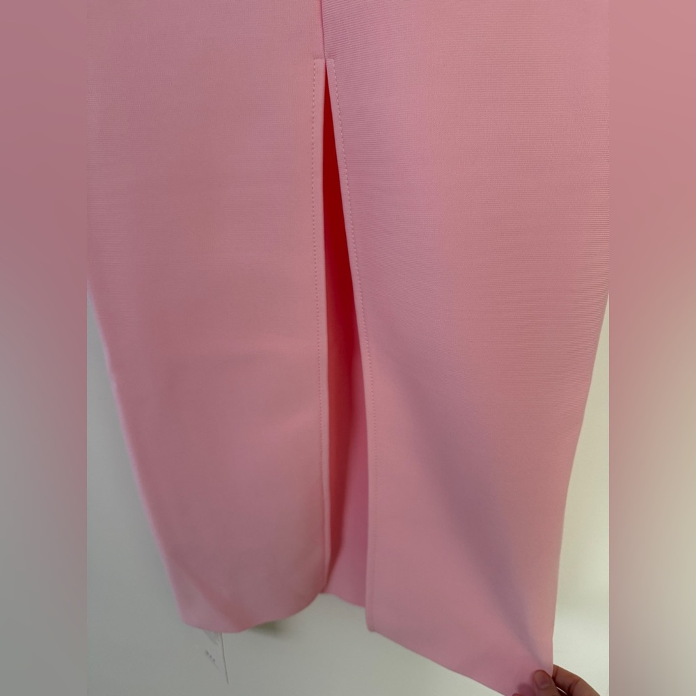 NWT Mew Mews Arushi | Chic Strapless Pink Flower Bandage Dress - Picture 9 of 13